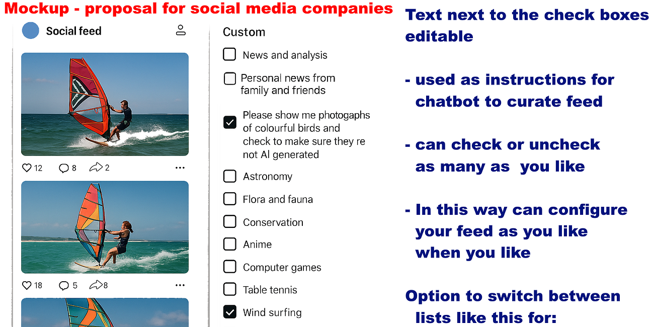 How to train your social media algorithm puppy to fetch whatever you want online - and request to social media companies to give us ability to select between - pretrained options