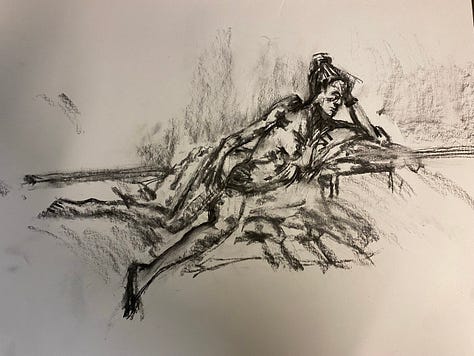 life drawings of a nude female