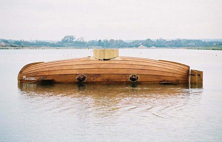 First Submarine by Dutch Inventor Cornelius Van Drebbel