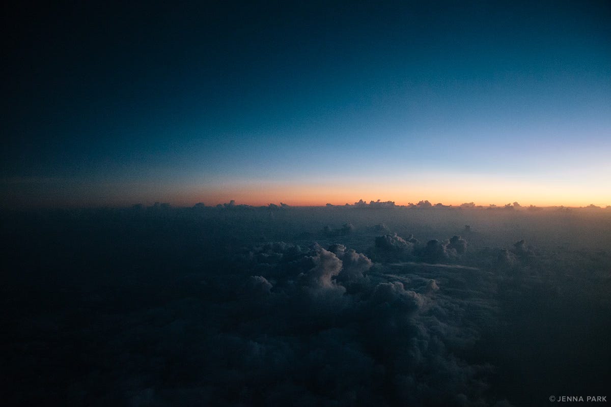 Nighttime from above the clouds