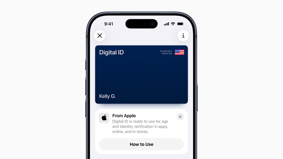 iPhone showing Digital ID in Apple Wallet.