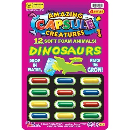 Capsule Creatures 12 Piece Foam Toy Magic Grow Dinosaur Wild Zoo ... Capsule Creatures 12 Piece Foam Toy Magic Grow Dinosaur Wild Zoo ...