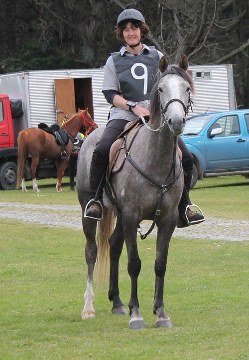 Marie and Cloudy, pictured at the finish of their 40km ride at Sandy Point in October, 2013. Marie and Cloudy, pictured at the finish of their 40km ride at Sandy Point in October, 2013.