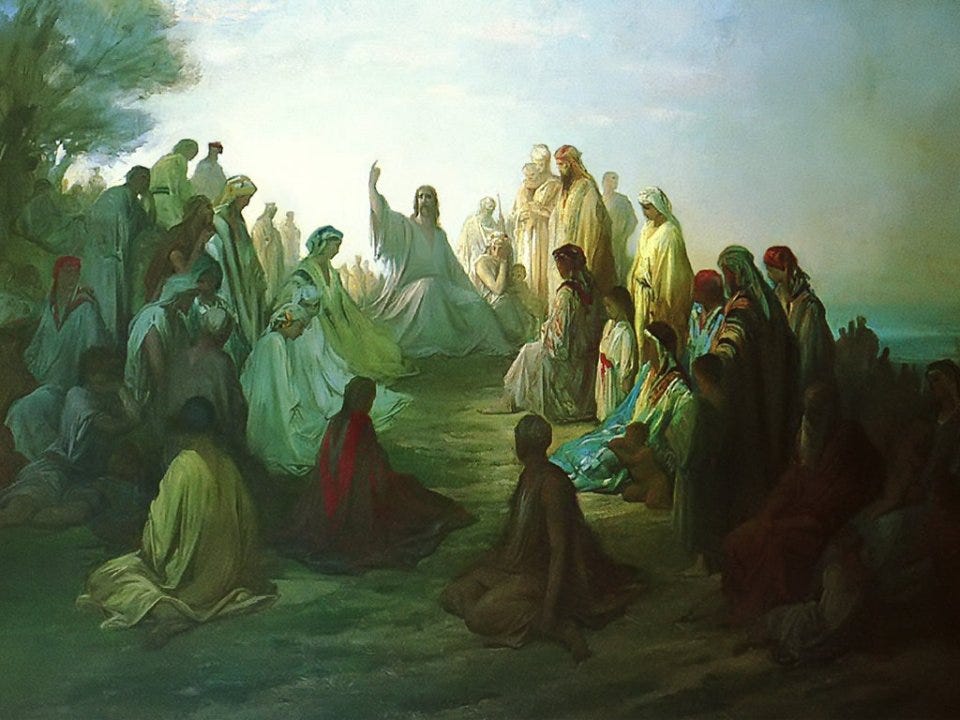Gustave Dore's Jesus Preaching on the Mount ~ Bread for Beggars
