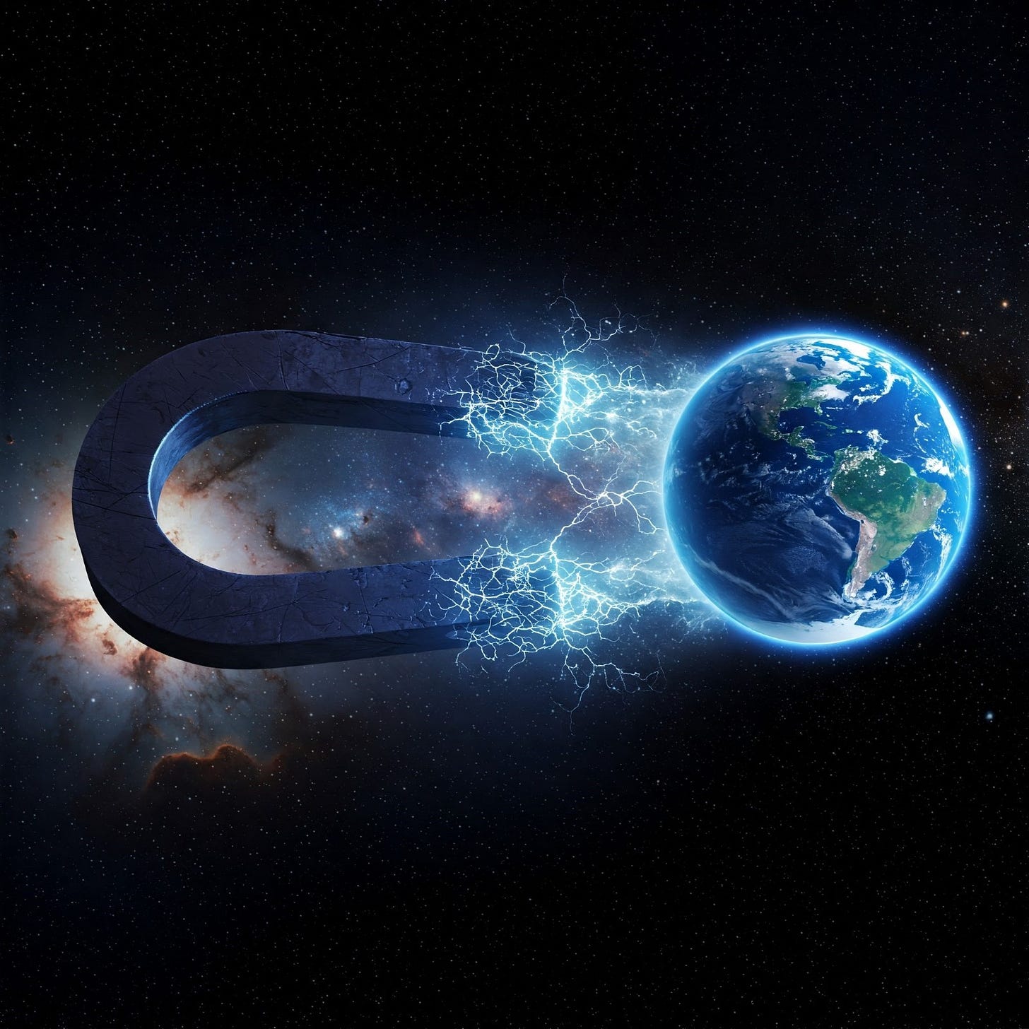 A magnet hitting the earth