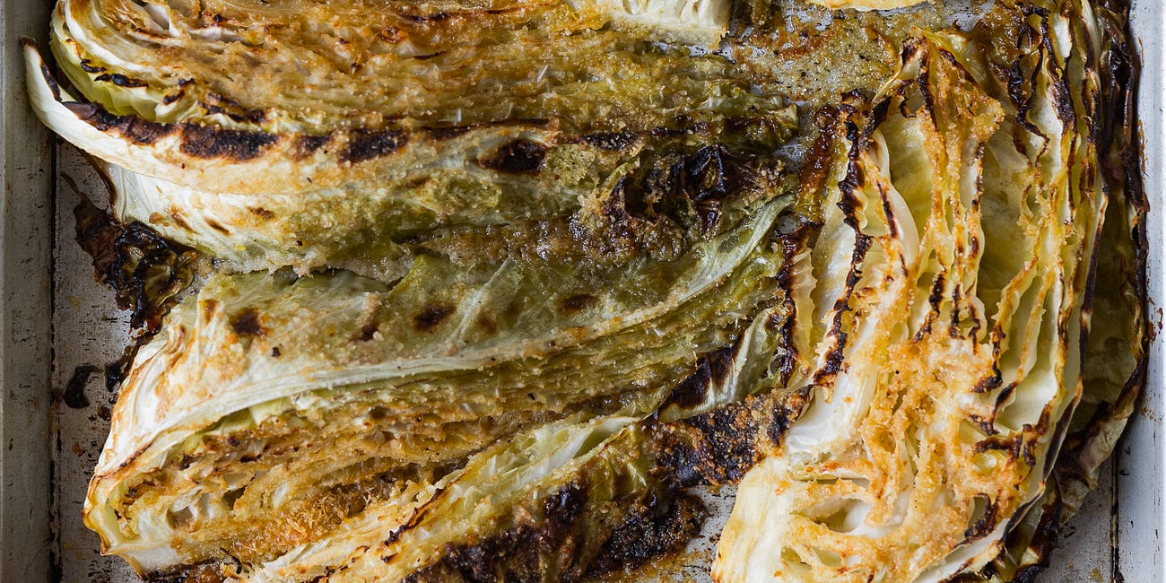Roasted hispi cabbage