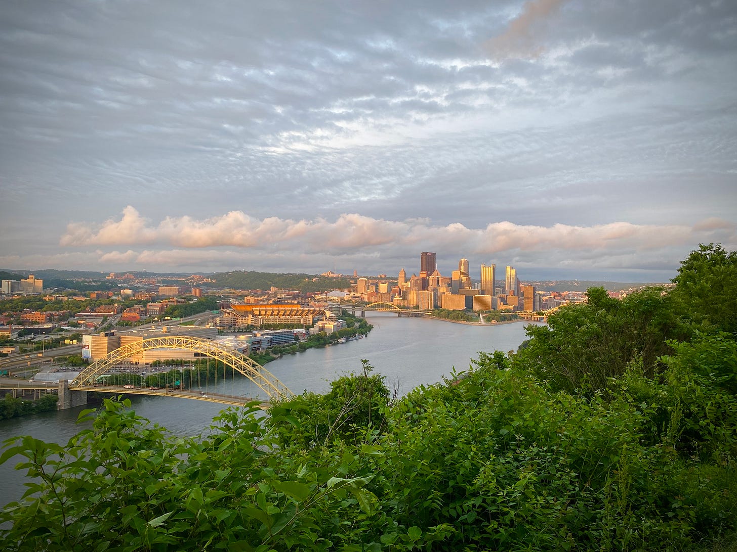 photo of the Golden Triangle and Ohio River from the West End Overlook photo of the Golden Triangle and Ohio River from the West End Overlook