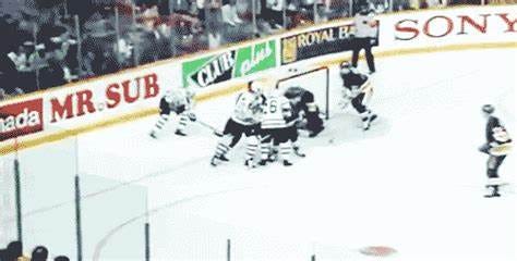 hockey gifs, Doug Gilmour’s double OT wrap around goal against...
