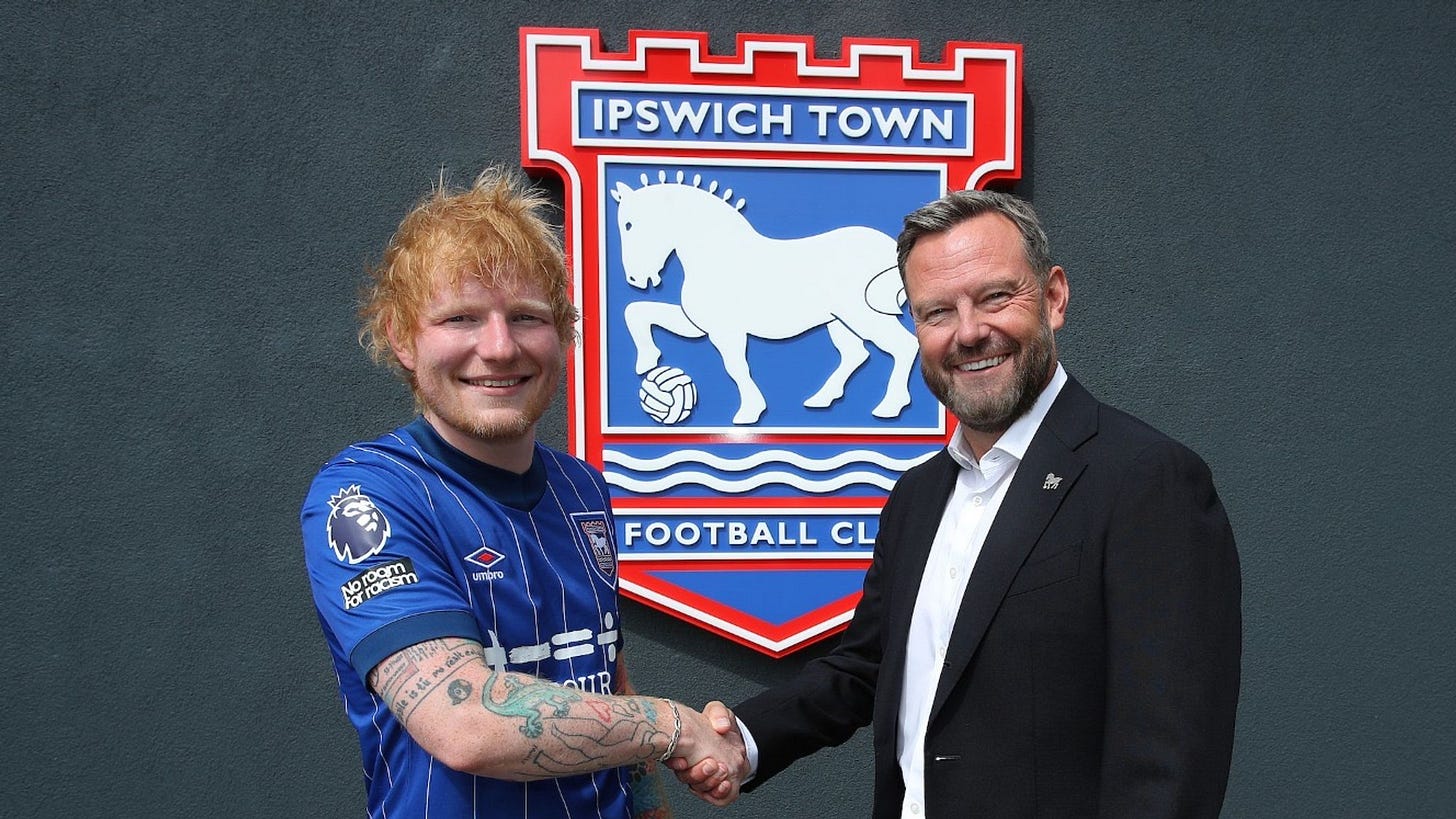 Ed Sheeran 'helped Ipswich sign player' before appearing on stage with  Taylor Swift | UK News | Sky News