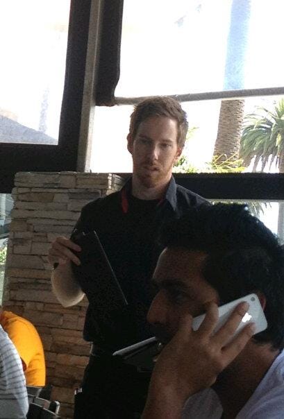 At a sushi restaurant in Santa Monica, "The Sherminator" was my waiter! :  r/pics
