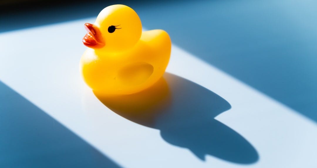yellow rubber duck on white table yellow rubber duck on white table