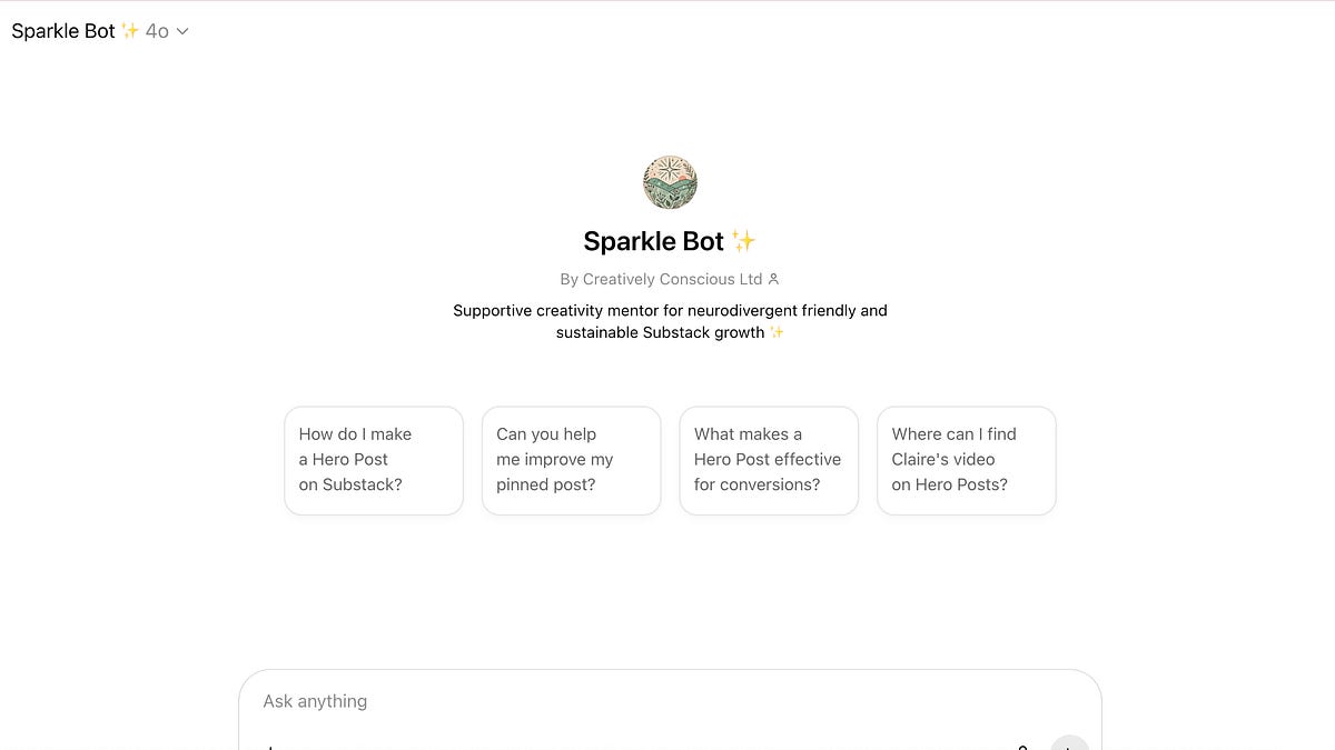 Sparkle Bot is here to support your Substack journey!