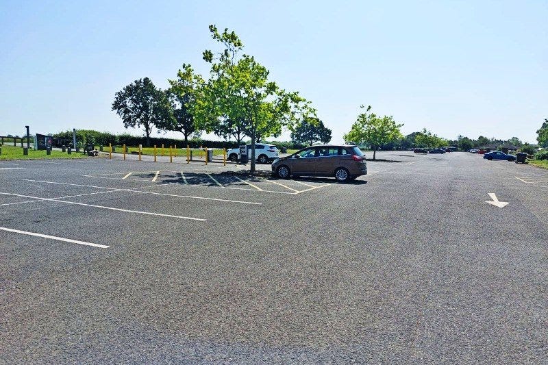Huge open air car park at Grafton Water, owned by Anglian Water