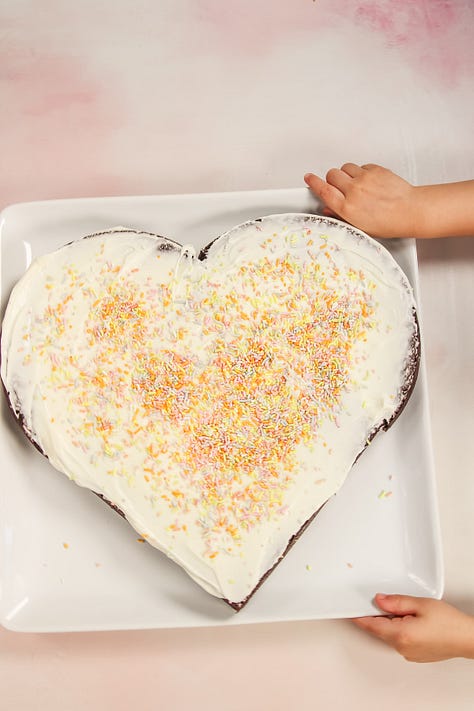 Heart shaped cake, everything I read in January 2023 and love bug pancakes