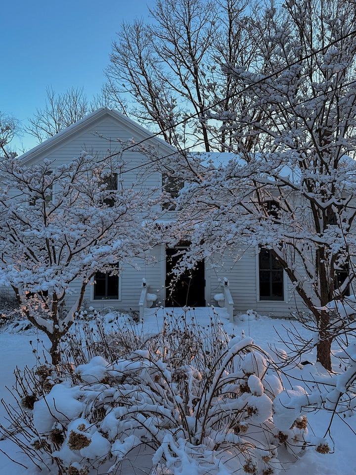old farmhouse hudson valley snow day winter
