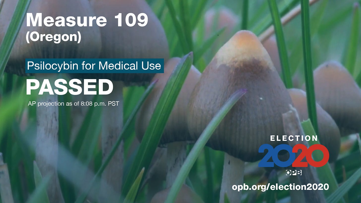 Oregon voters legalize therapeutic psilocybin - OPB