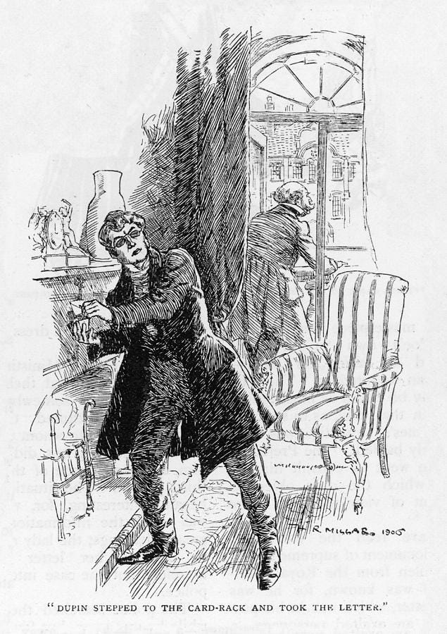 The Purloined Letter "dupin Drawing by Mary Evans Picture Library