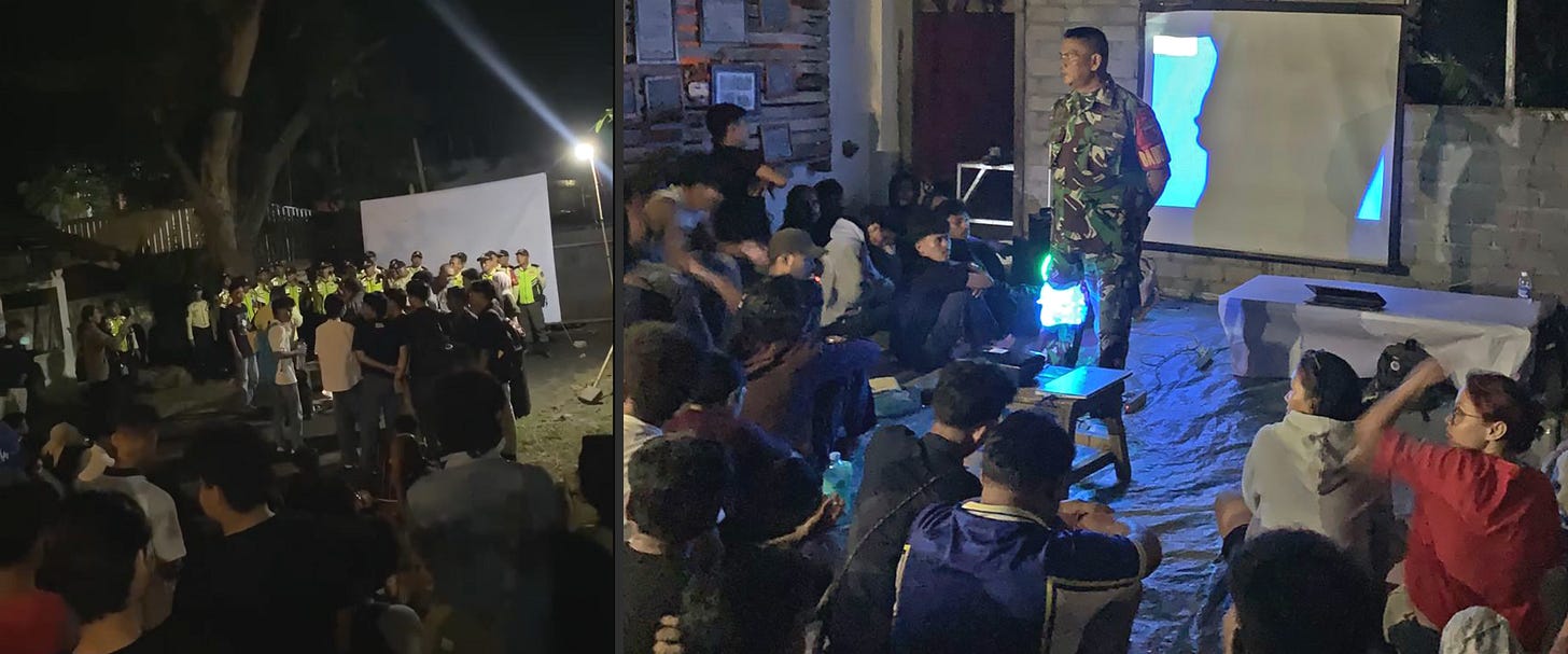 Screenings of Pig Feast: Colonialism in Our Time were disrupted by university officials and security personnel