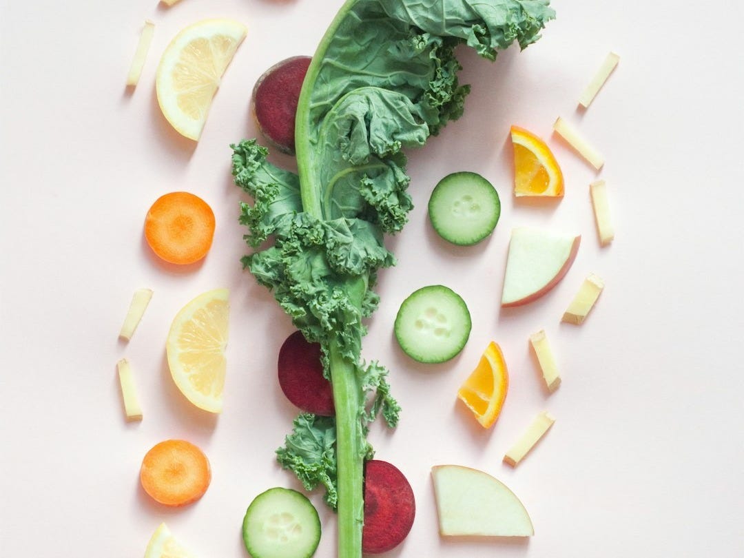 sliced vegetables