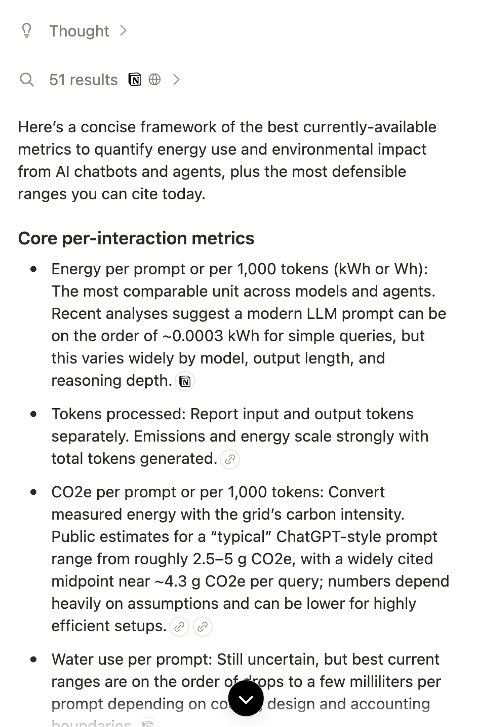 Notion AI Research response