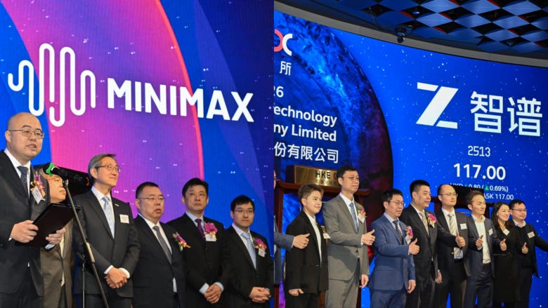 MiniMax and Zhipu AI celebrate IPOs in Hongkong. © www.hkex.com MiniMax and Zhipu AI celebrate IPOs in Hongkong. © www.hkex.com