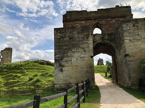 Photos of Harvington Hall, the Lord Leycester Hospital, Kenilworth Castle, Tutbury Castle, Mary's tomb at Westminster Abbey, Hever Castle, Peterborough Cathedral