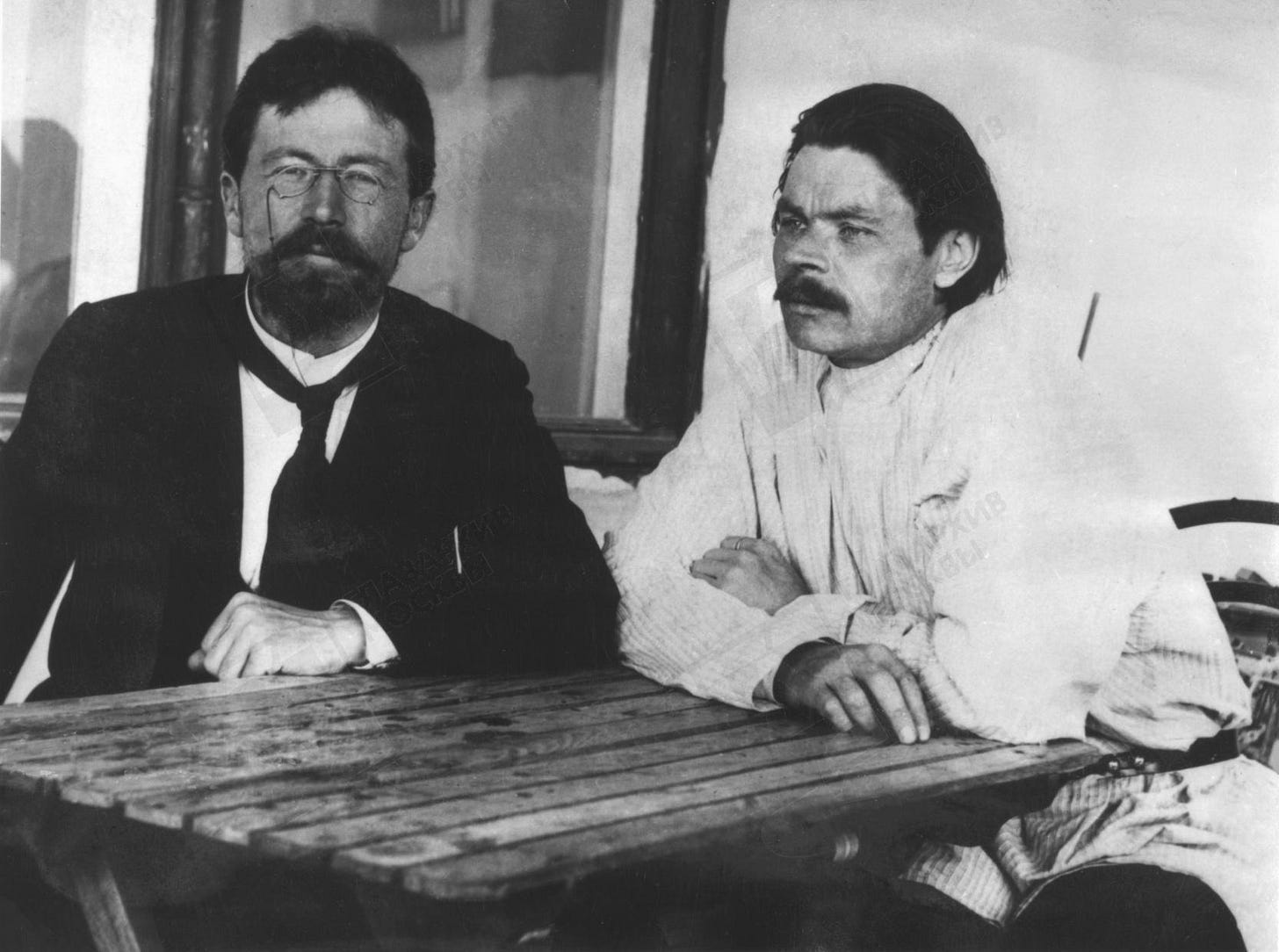 A picture of Chekhov and Gorky A picture of Chekhov and Gorky