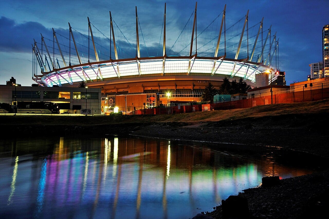 Photo: Mike / Wikimedia Commons (CC BY-SA 2.0) At Vancouver. B.C. Place Stadium will host the first-ever World Cup soccer final on artificial turf in Vancouver. The 2015 Women's World Cup gold medal game will be played here on July 5, 2015.
