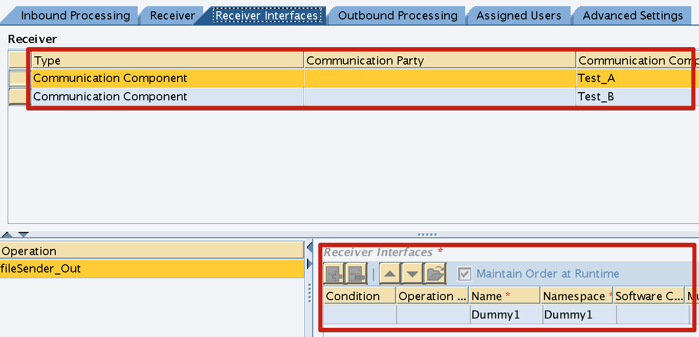Integration Configuration Object - Receiver Interfaces and Operation Mapping Integration Configuration Object - Receiver Interfaces and Operation Mapping