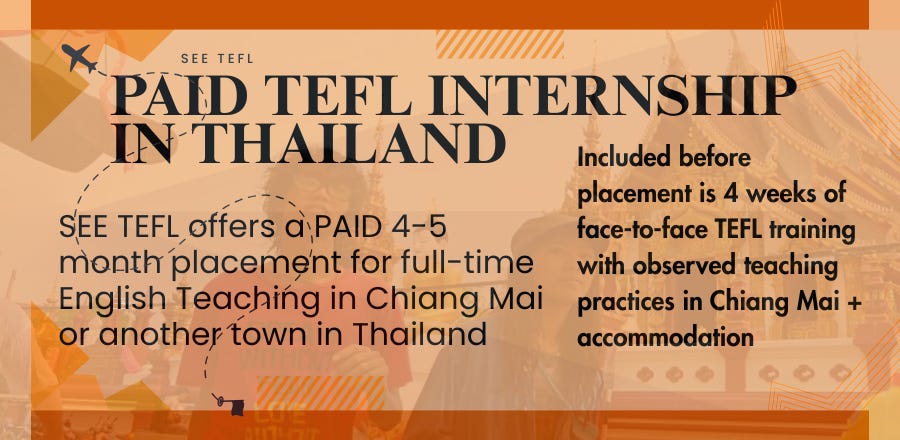 Paid TEFL Internship in Thailand