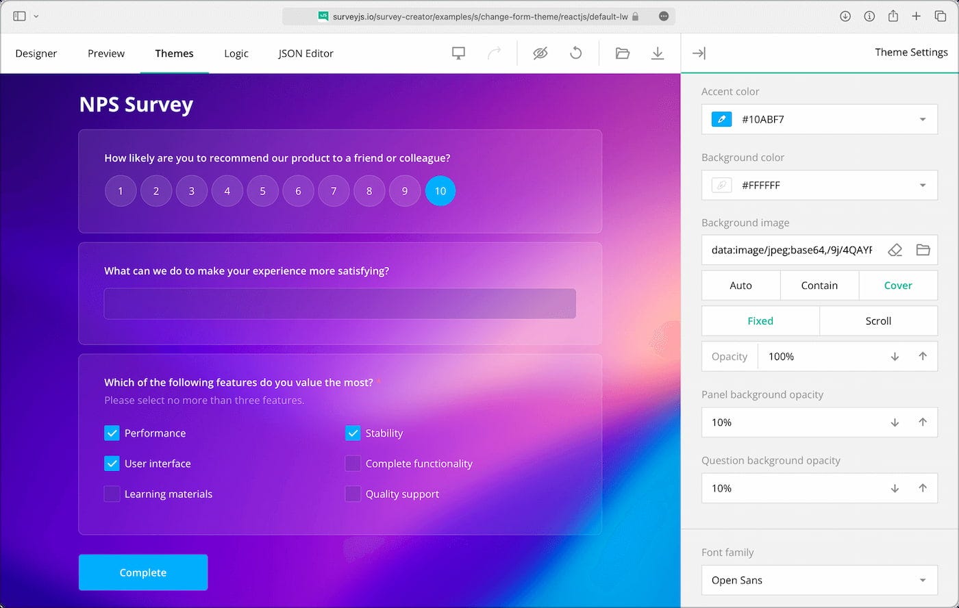 No-Code Form Builder for React No-Code Form Builder for React