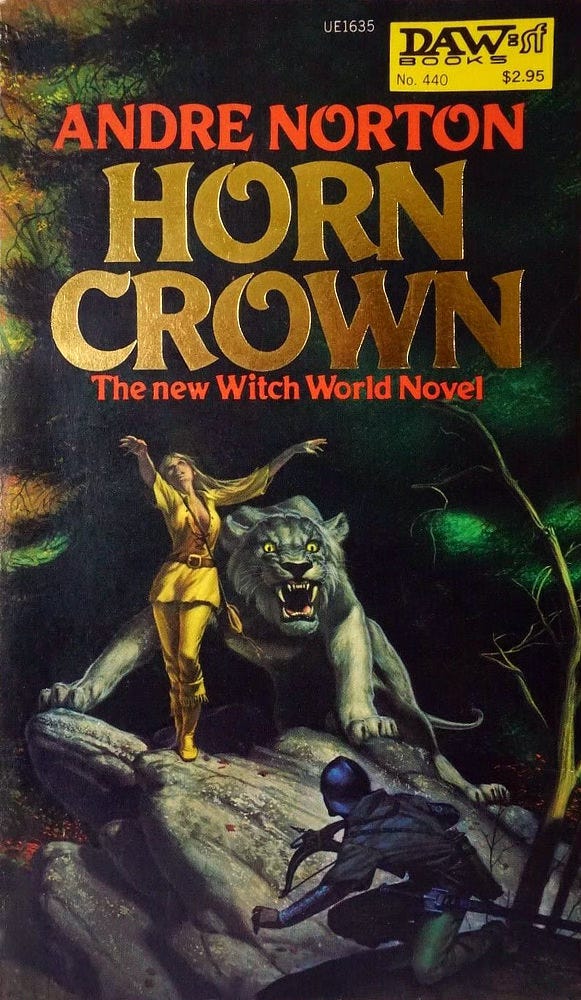 Book cover for HORN CROWN by Andre Norton, published by DAW Books