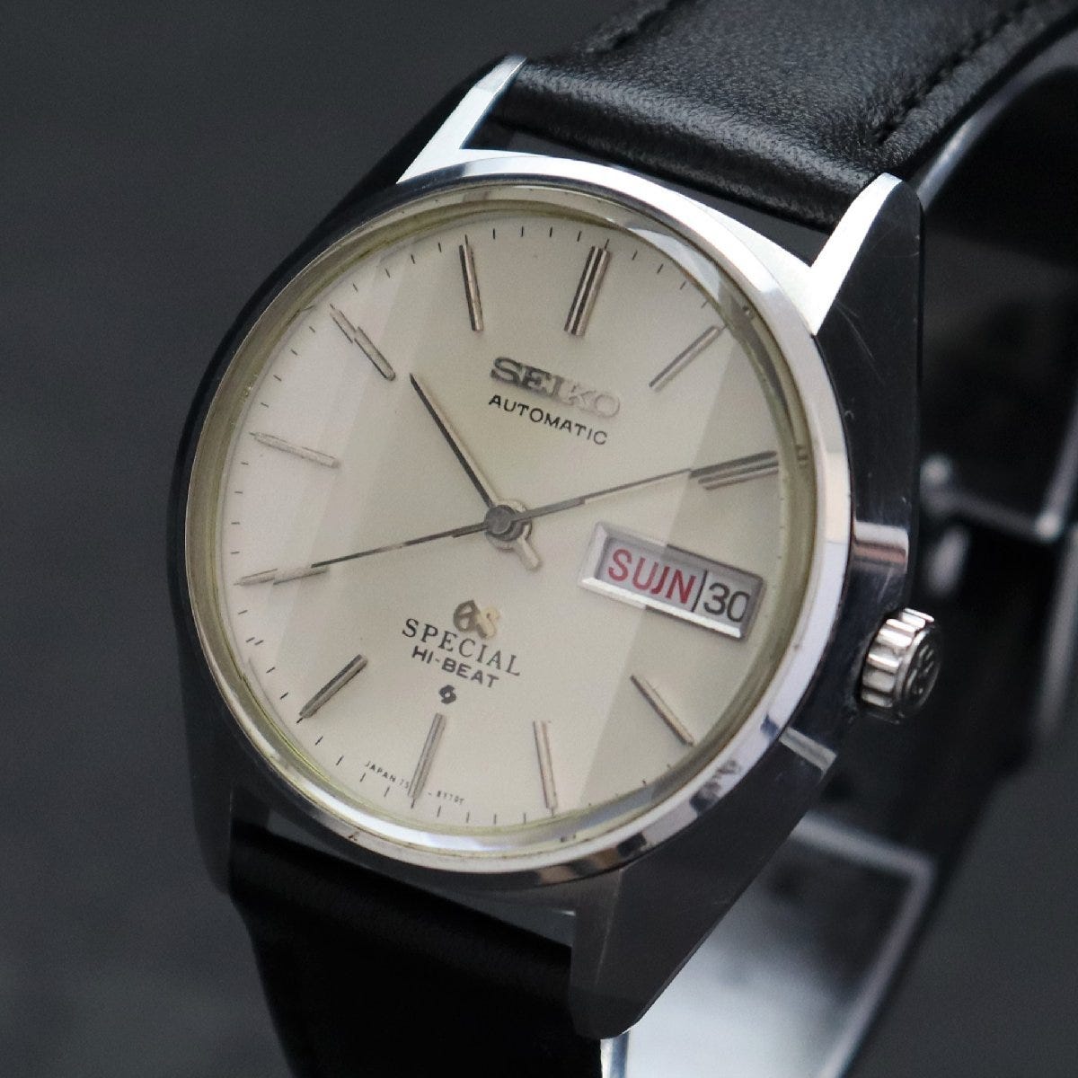 OH済 希少 61GS SEIKO SPECIAL HI-BEAT グランドセイコー スペシャル 6156-8010 自動巻 カットガラス メダリオン 1971年 新品ベルト メンズ