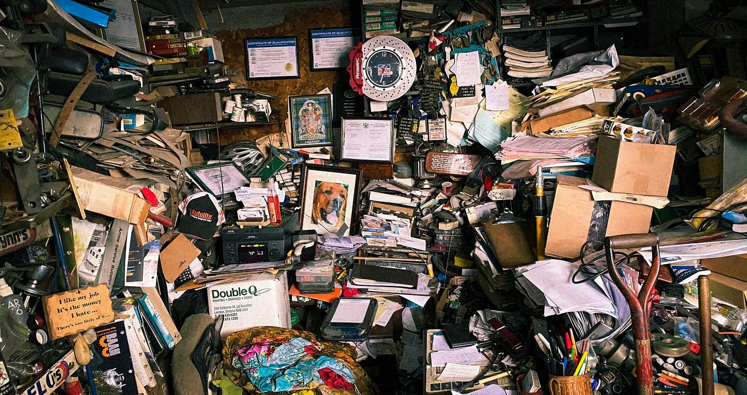 cluttered messy garage cluttered messy garage