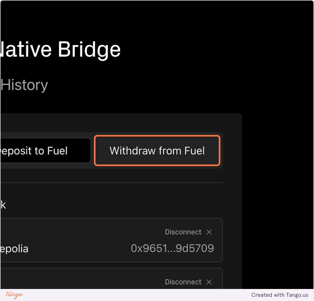 Now lets see how to Withdraw from Fuel