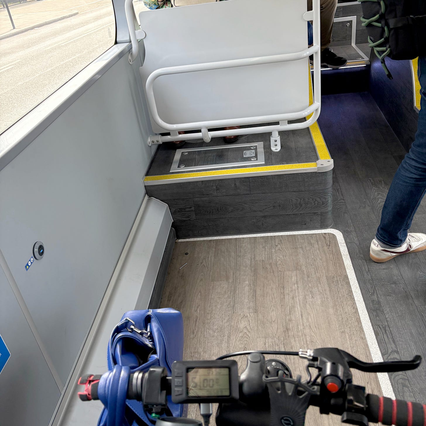 Wheelchair space from the wheelchair user perspective with a lot of space at the end