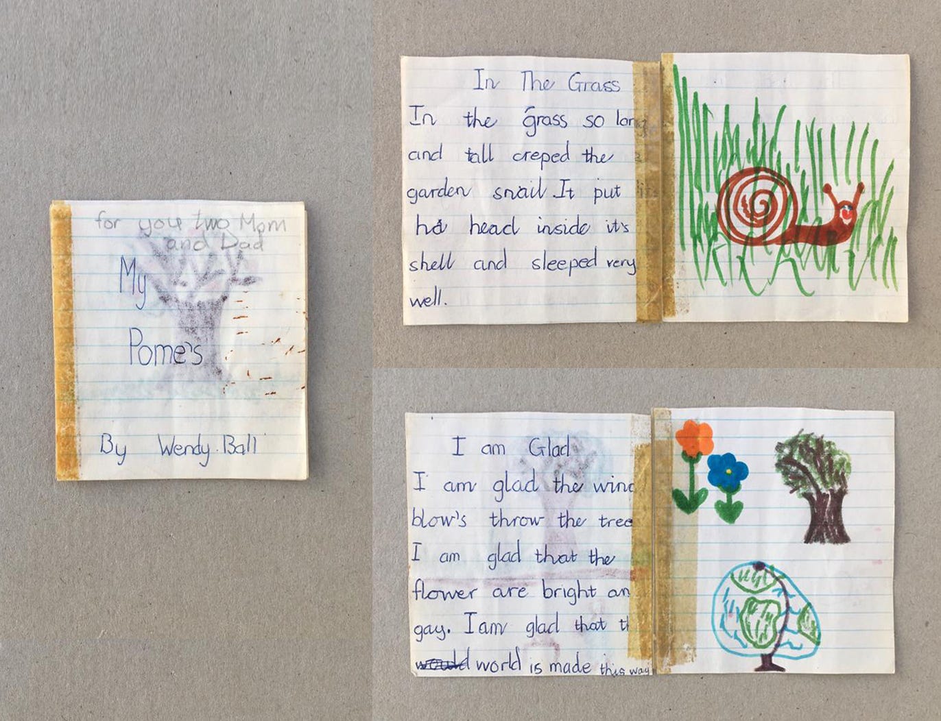 A photo of the book of poems made as a child