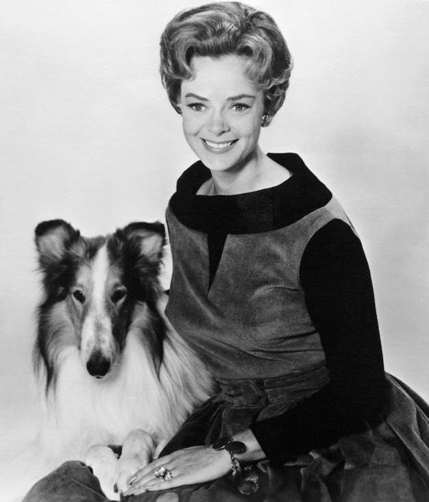 Portrait of June Lockhart and Lassie