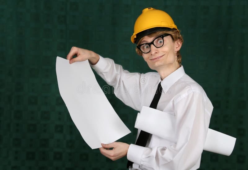Funny nerdy engineer stock photo. Image of architect, business - 7595654