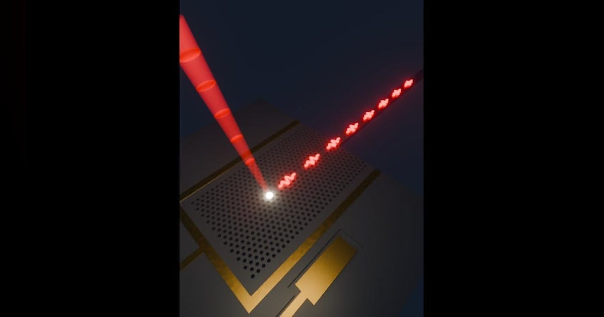 Marcus Albrechtsen and collaborators achieve telecom-band single-photon emission from quantum dots at 1300 nm with 40 million photons per second