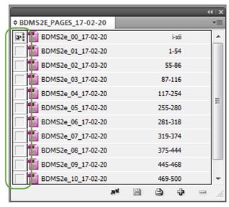 The Book panel with the synchronizing column highlighted.