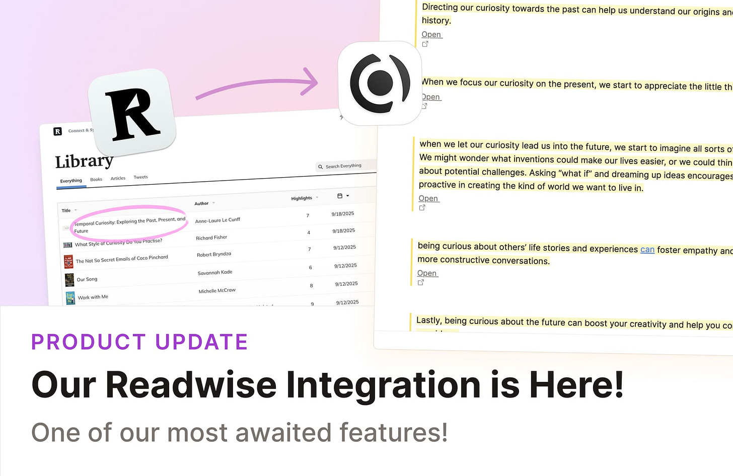 Our Readwise Integration is Here Our Readwise Integration is Here