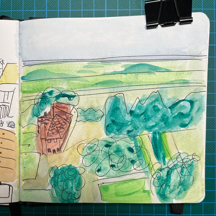 Photos des 9 dessins que j'ai réalisés pendant la session.