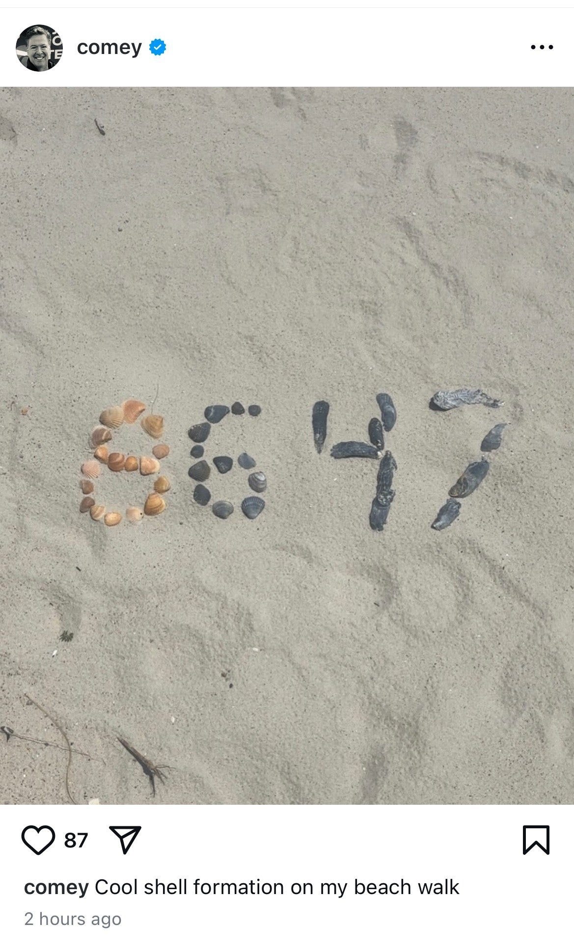 May be an image of text that says 'comey … 87 coTey Cool shell formation on my beach walk 2 hours ago'