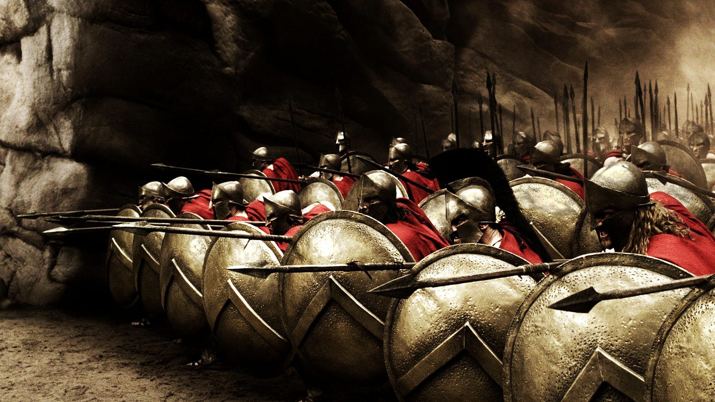 300 Spartans Battle Formation - HD Wallpaper
