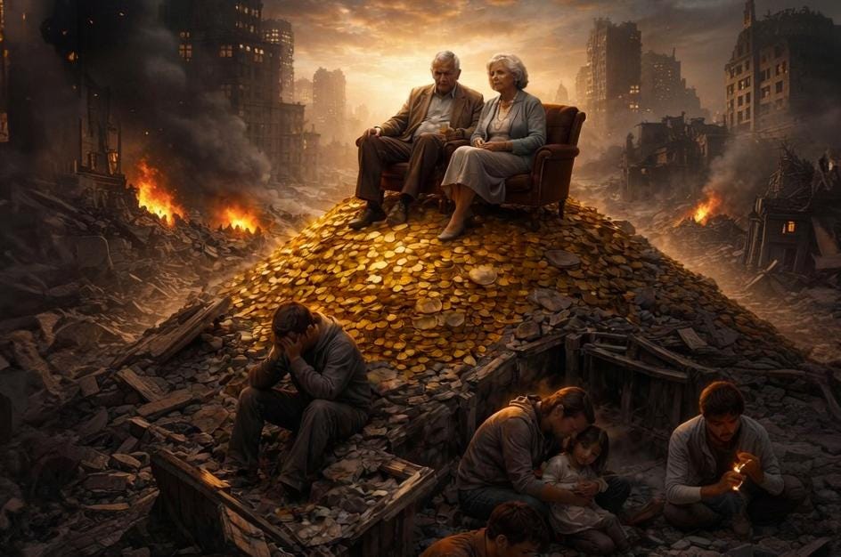 Why Boomers Aren&rsquo;t Evil &mdash; But the System Is Eating Their Children (and Grandchildren)