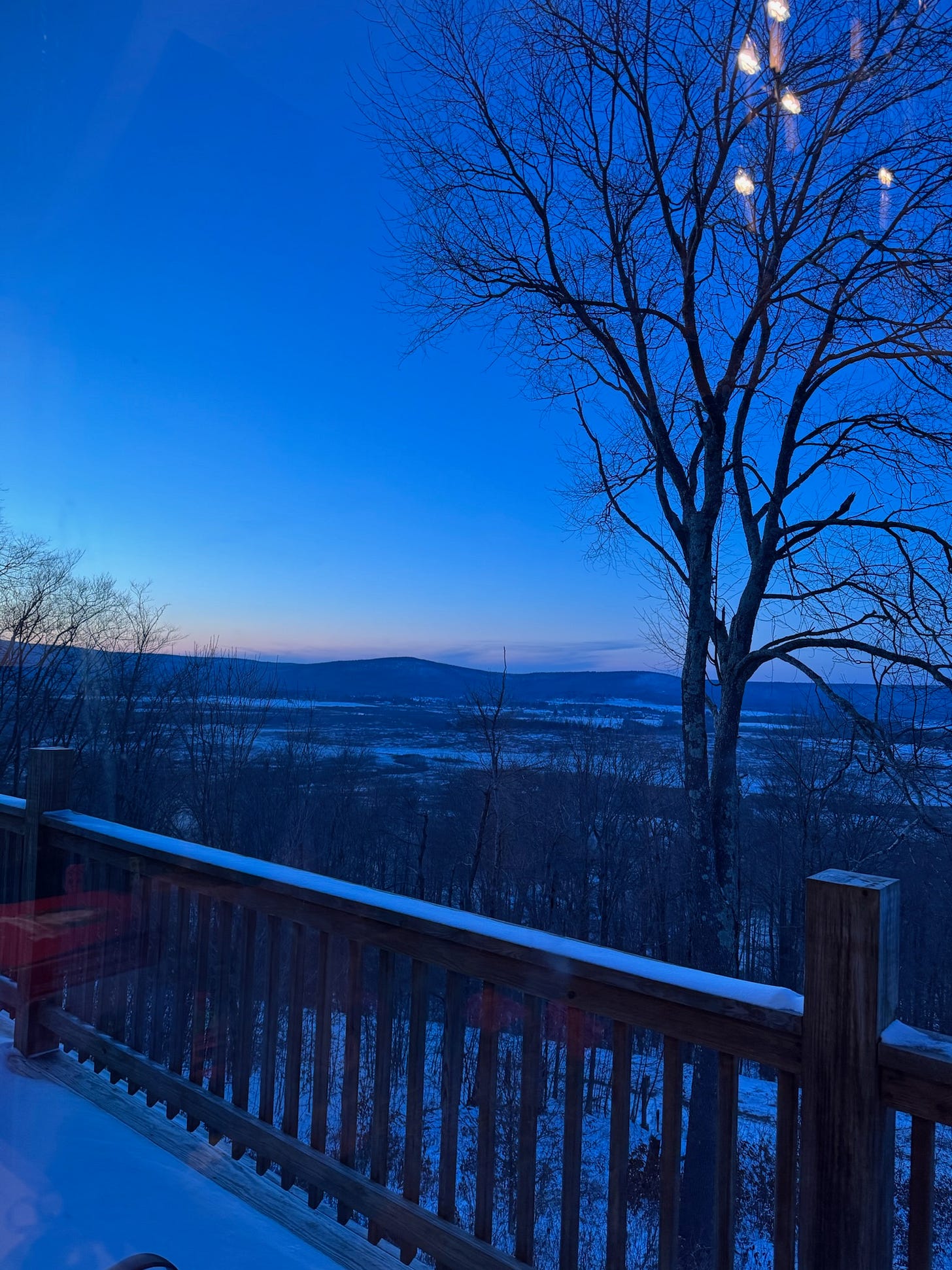 Views after sunset from our cabin balcony near Davis, WV