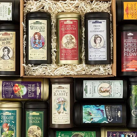 Literary inspired tea tins