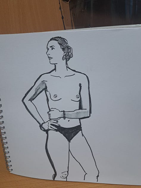 life model sketches in cardiff life drawing