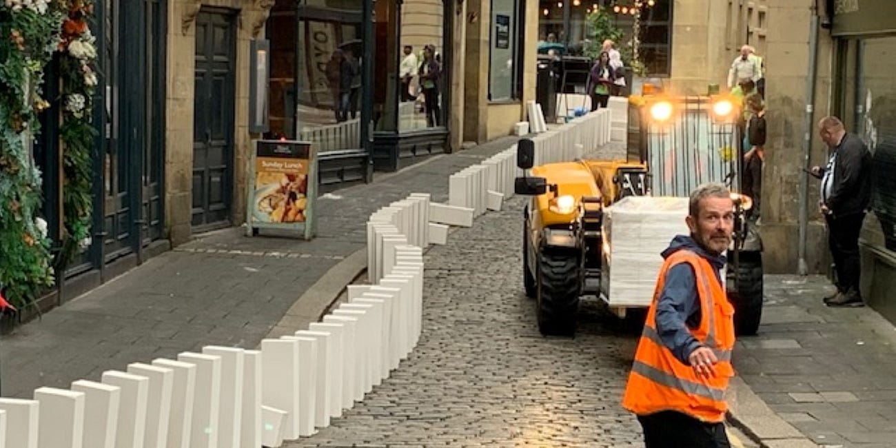 Dominoes and a day of eccentricity in Newcastle